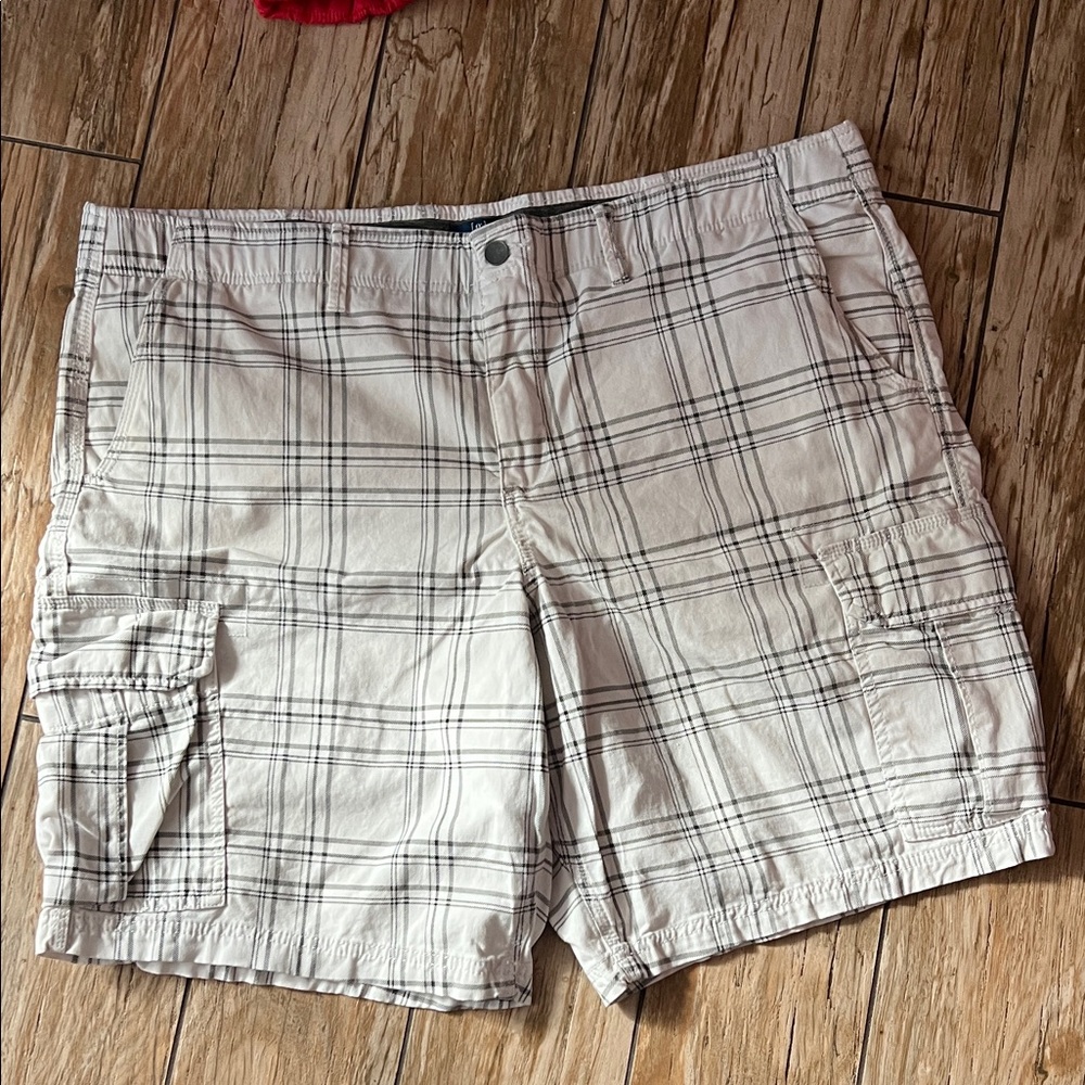 George Black and White Striped Shorts